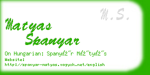 matyas spanyar business card